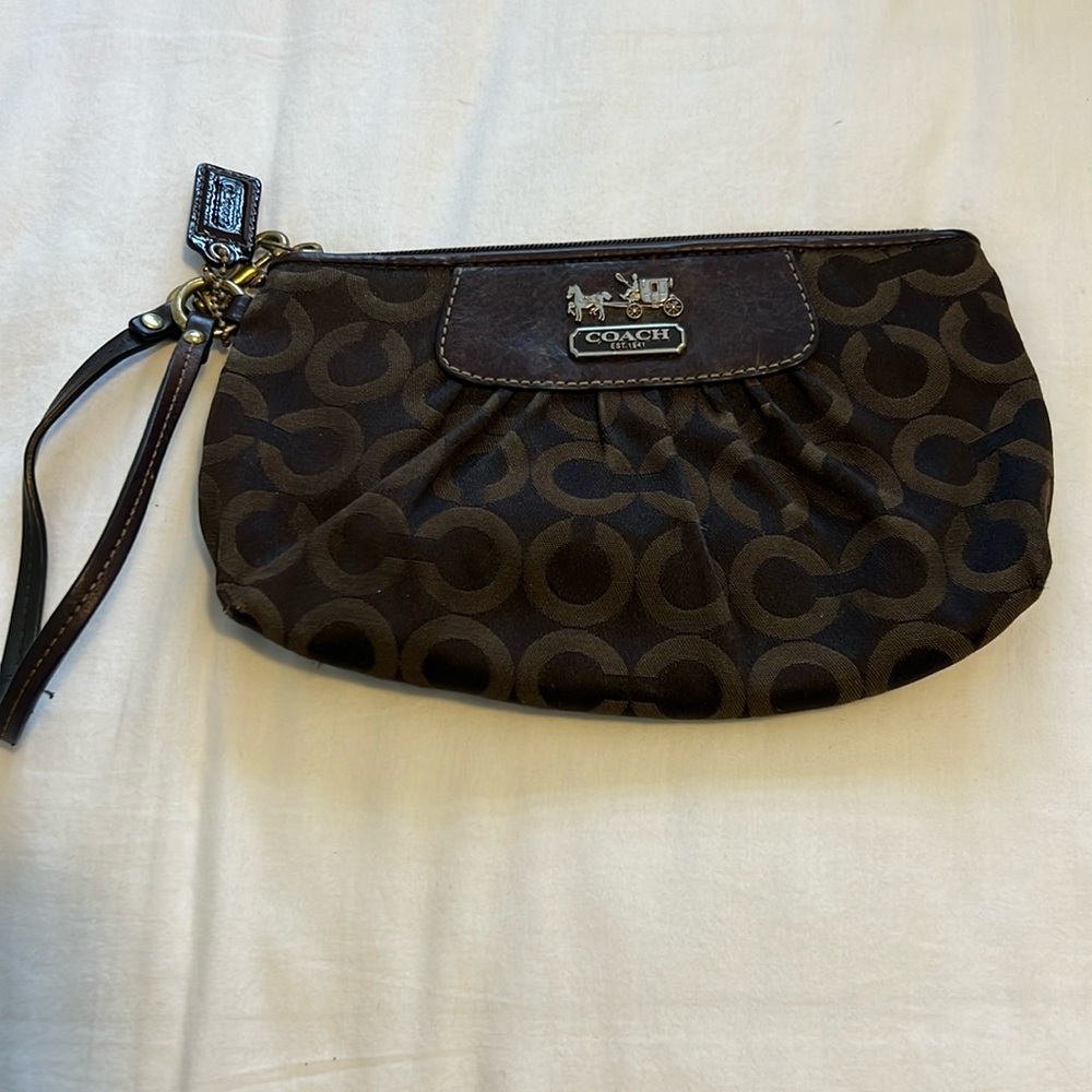 Brown coach wristlet